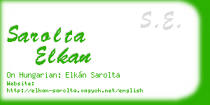 sarolta elkan business card